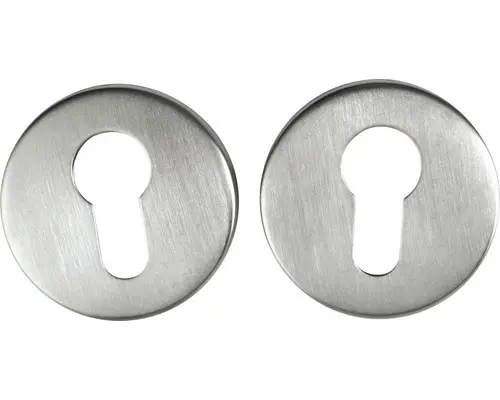 Rosette Profilzylinder PZ edelstahlfarbig