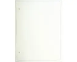 Revisionstür Softline Stahlblech verzinkt weiss RAL 9016 mit versenktem 4-Kantverschluss und 4-teiliger Rahmen 60 x 80 cm