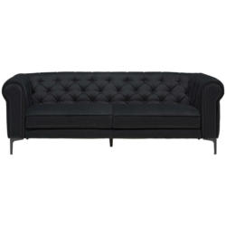 Chesterfield-Sofa in Samt Schwarz