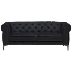 Chesterfield-Sofa in Samt Schwarz
