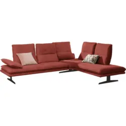 Ecksofa in Mikrofaser Rot