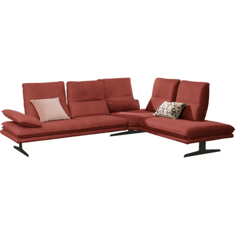 Ecksofa in Mikrofaser Rot