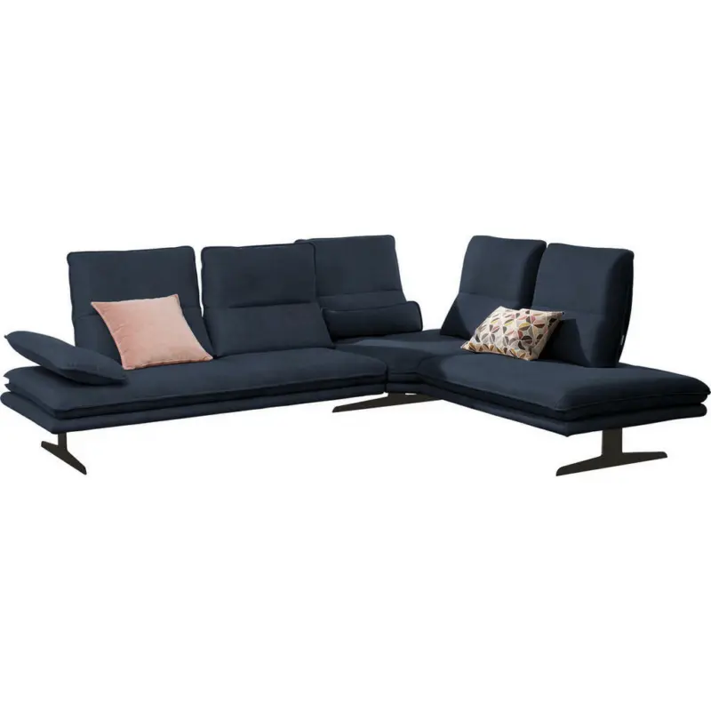 Ecksofa in Mikrofaser Dunkelblau