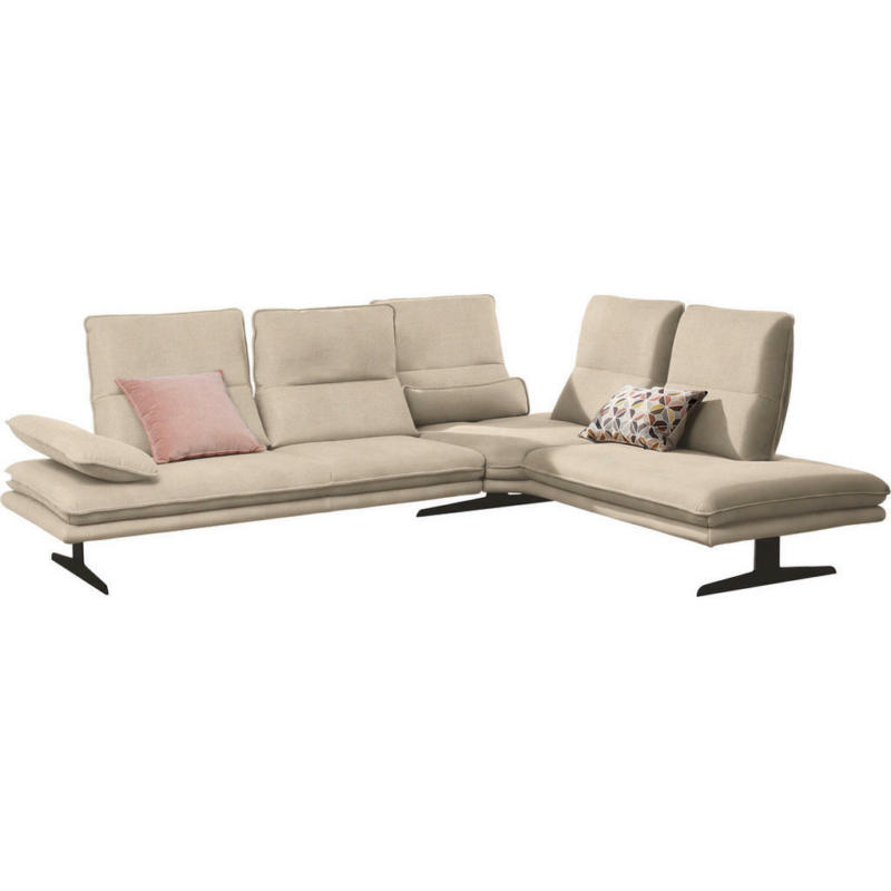 Ecksofa in Mikrofaser Beige