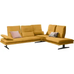 Ecksofa in Mikrofaser Currygelb