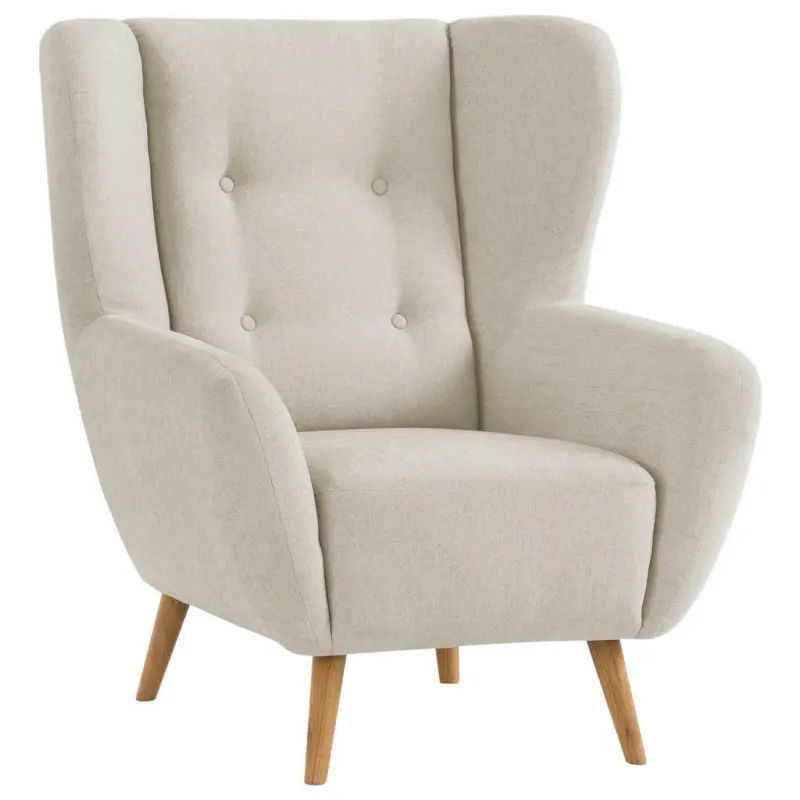 Sessel in Mikrovelours Beige