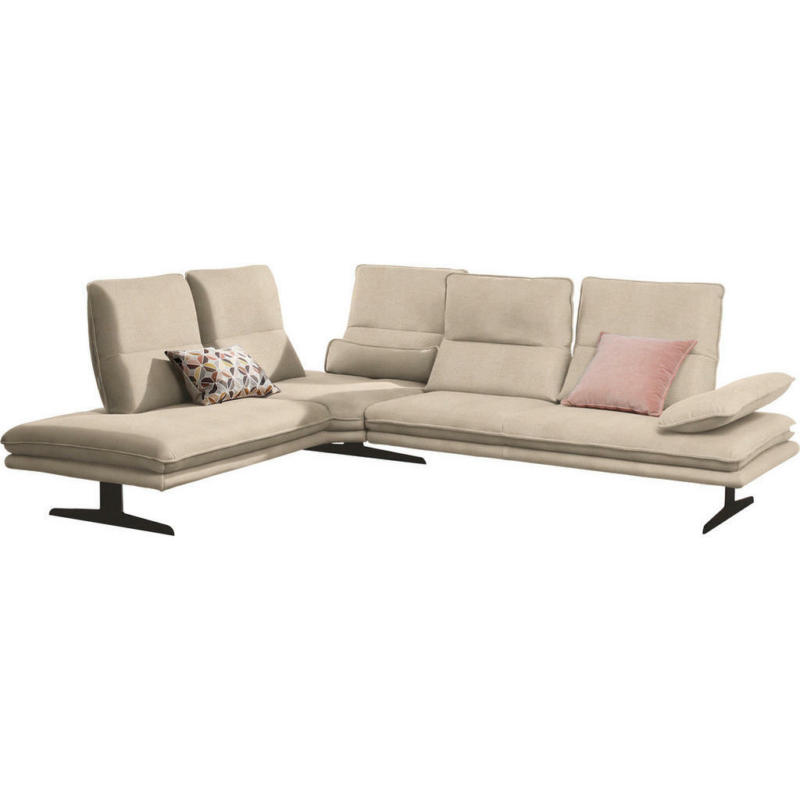 Ecksofa in Mikrofaser Beige