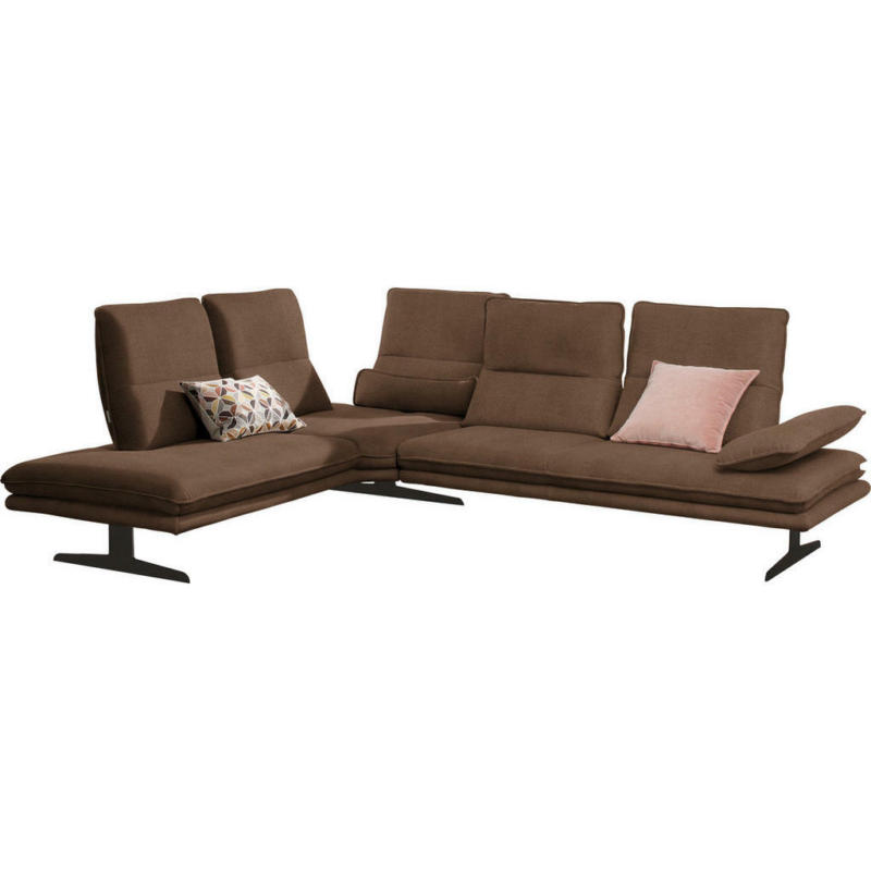 Ecksofa in Mikrofaser Braun