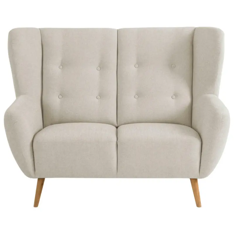 Zweisitzer-Sofa in Mikrovelours Beige