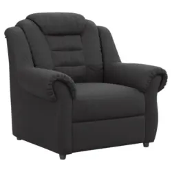 Sessel in Lederlook Schwarz