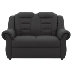Zweisitzer-Sofa in Lederlook Schwarz