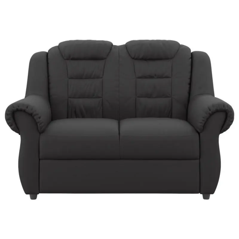 Zweisitzer-Sofa in Lederlook Schwarz