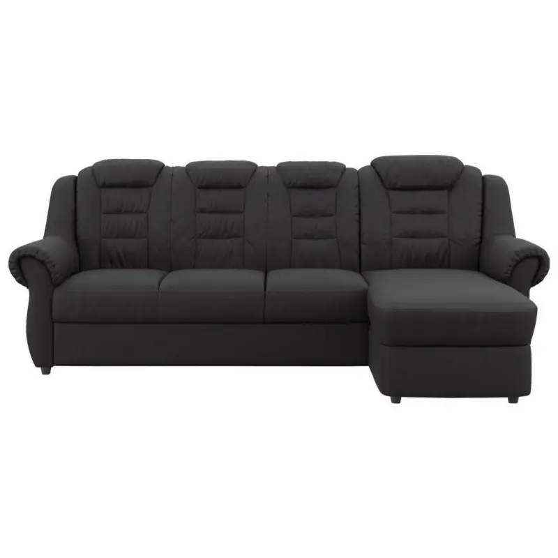 Ecksofa in Lederlook Schwarz