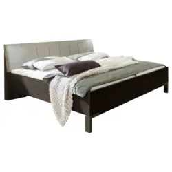 Bett 180/200 cm in Grau, Eichefarben, Mokka
