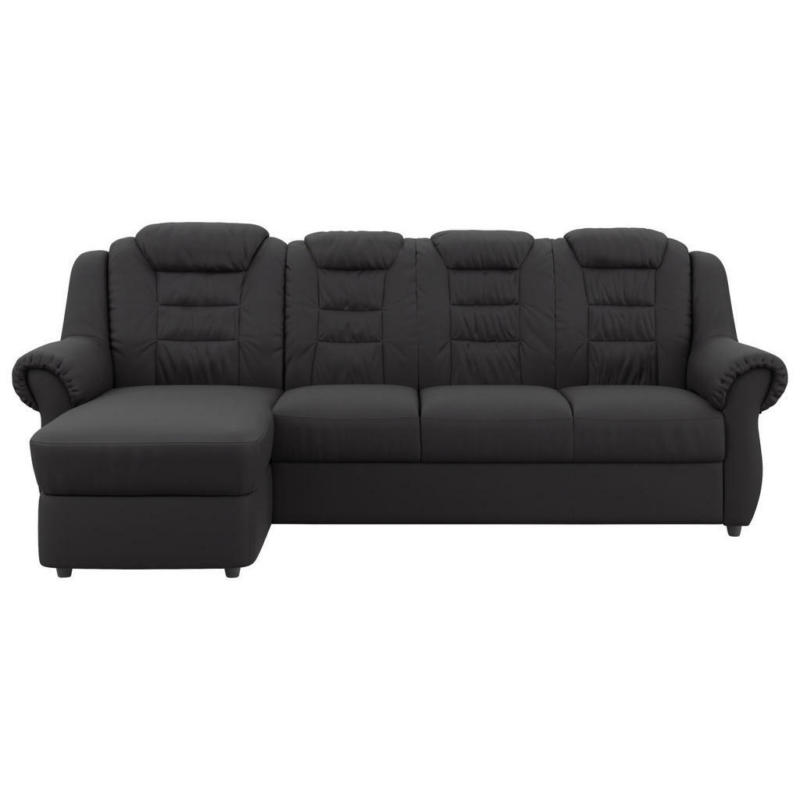 Ecksofa in Lederlook Schwarz