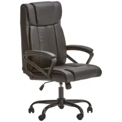 Chefsessel in Lederlook Schwarz