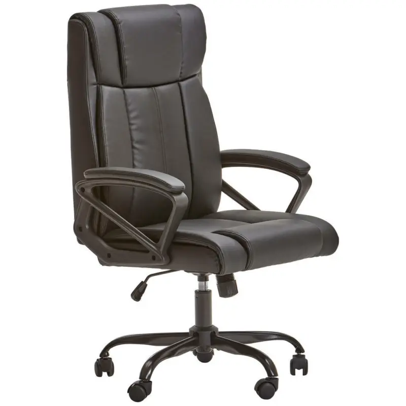 Chefsessel in Lederlook Schwarz