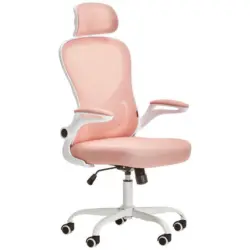 Drehstuhl in Netzbespannung Weiß, Pink