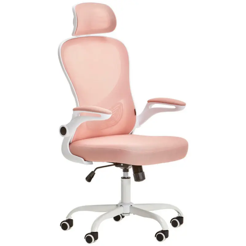 Drehstuhl in Netzbespannung Weiß, Pink