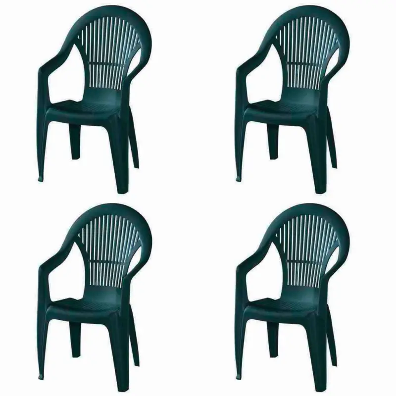 Stapelsessel in Kunststoff Gr&uuml;n