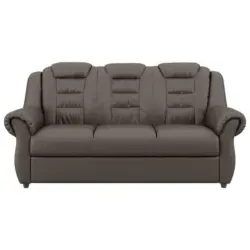 Dreisitzer-Sofa in Lederlook Braun
