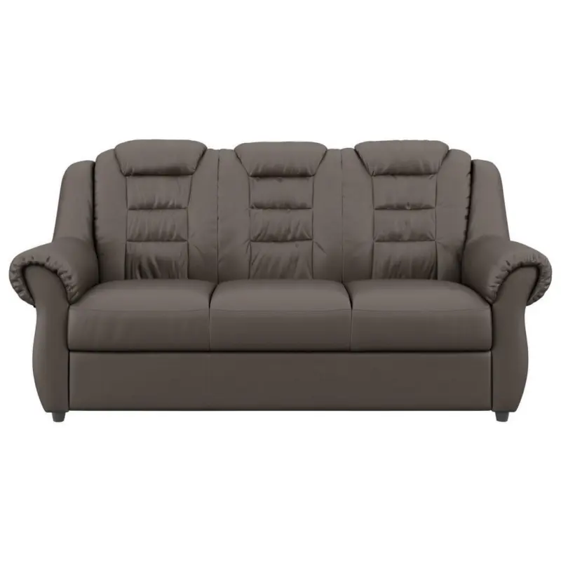 Dreisitzer-Sofa in Lederlook Braun