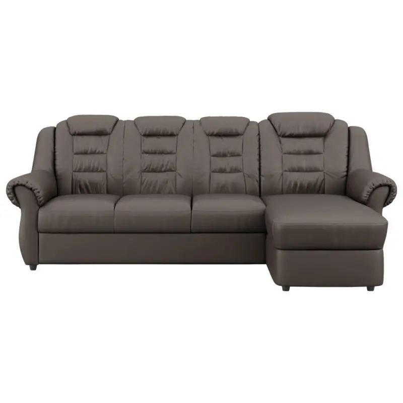 Ecksofa in Lederlook Braun