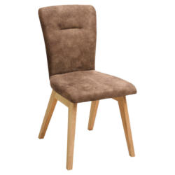 Stuhl in Holz, Textil Cognac