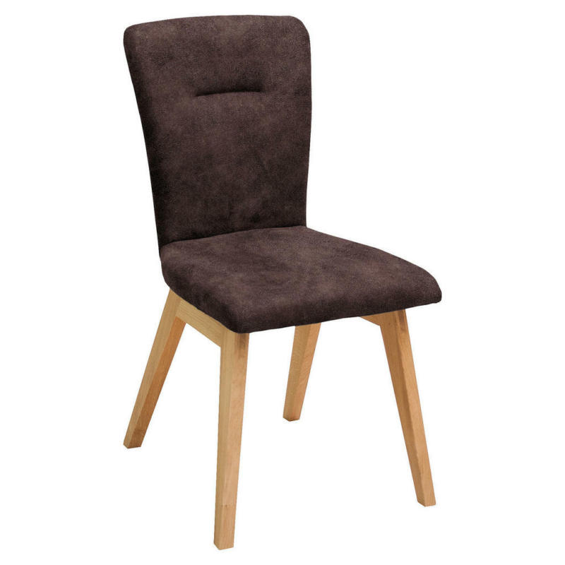 Stuhl in Holz, Textil Braun