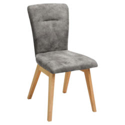 Stuhl in Holz, Textil Grau