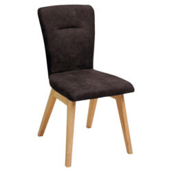 Stuhl in Holz, Textil Dunkelbraun