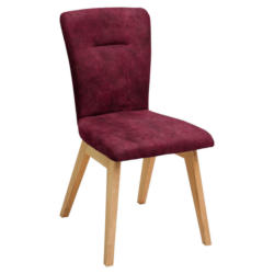 Stuhl in Holz, Textil Dunkelrot