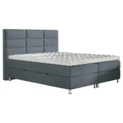 Boxbett 140/200 cm in Blau, Grau
