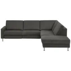 Ecksofa in Mikrofaser Anthrazit