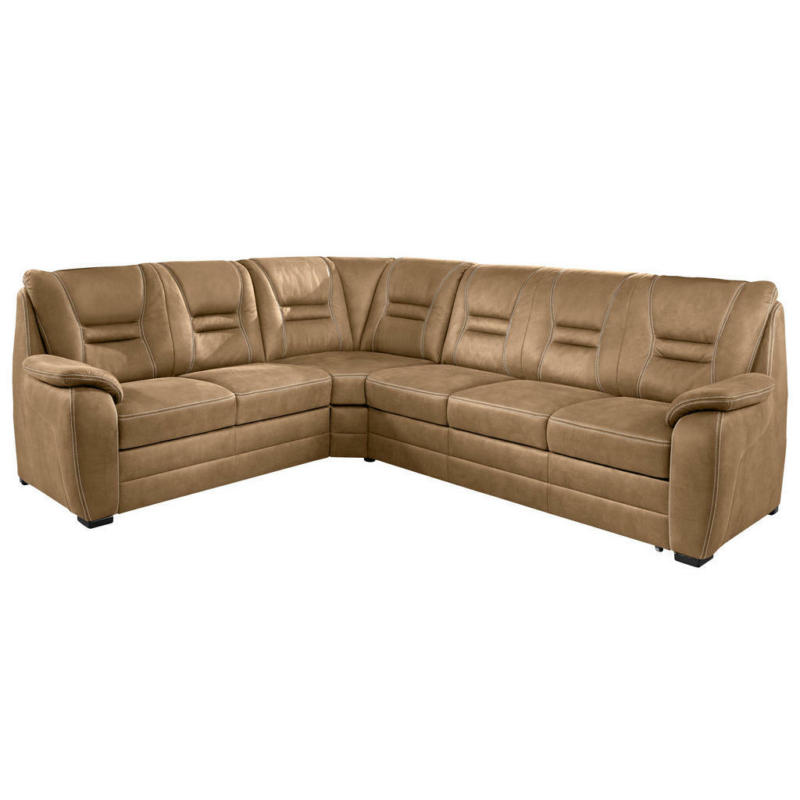 Ecksofa in Lederlook Braun