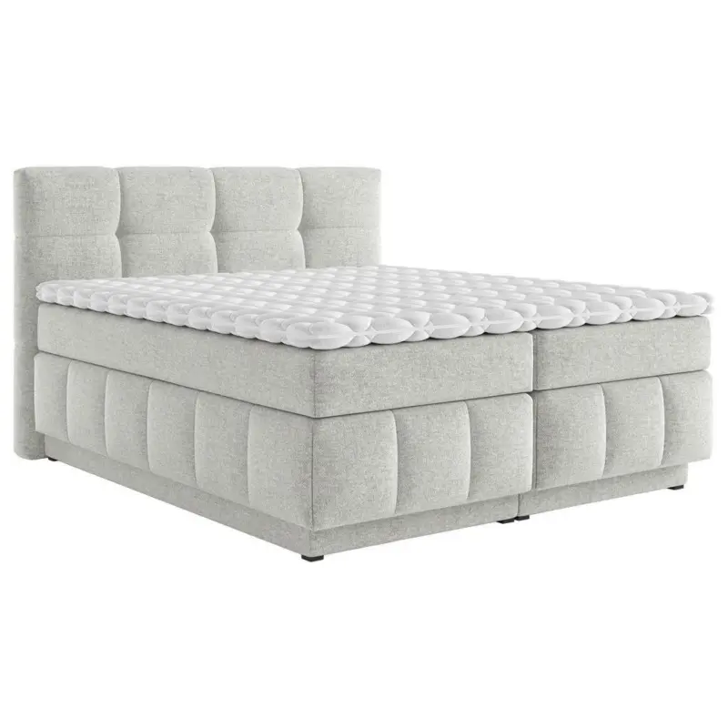 Boxspringbett 160/200 cm in Hellgrau