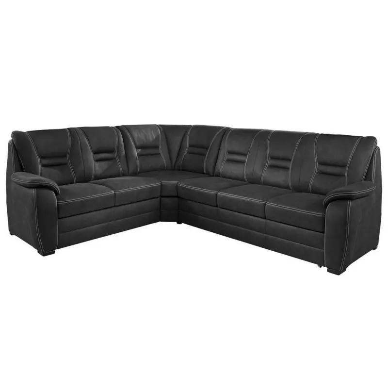 Ecksofa in Lederlook Grau
