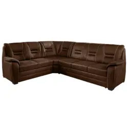 Ecksofa in Lederlook Braun