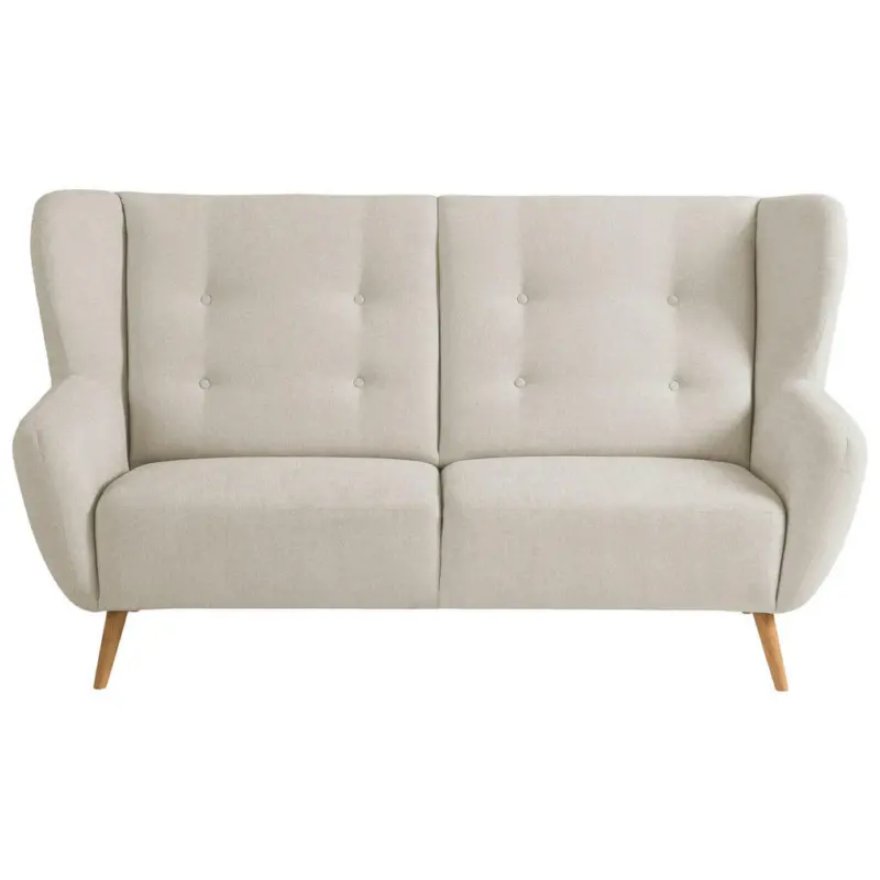 Dreisitzer-Sofa in Mikrovelours Beige