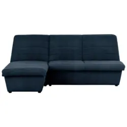 Ecksofa in Webstoff Dunkelblau
