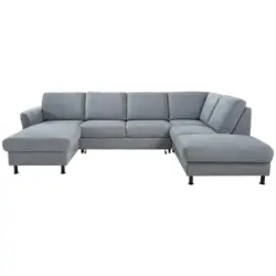 Wohnlandschaft in Webstoff Blaugrau