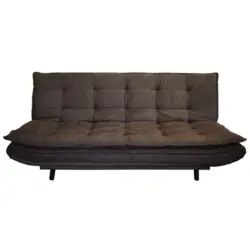 Schlafsofa in Mikrofaser, gesteppt Braun