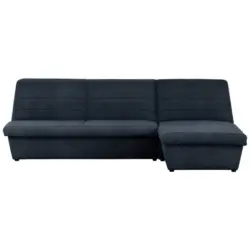 Ecksofa in Webstoff Dunkelblau