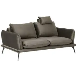 Zweisitzer-Sofa in Velours Dunkelbraun