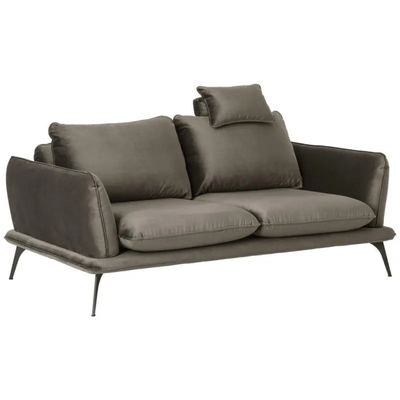 Zweisitzer-Sofa in Velours Dunkelbraun
