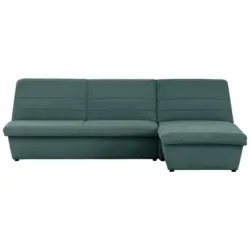 Ecksofa in Webstoff Petrol