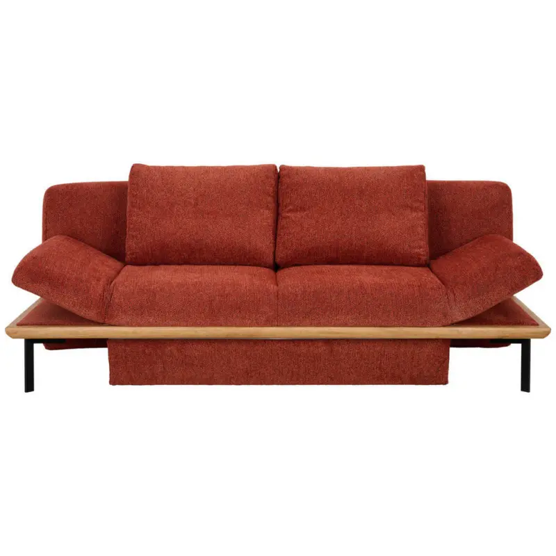 Schlafsofa in Chenille Rostfarben