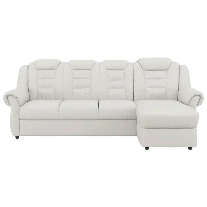 Ecksofa in Lederlook Weiß
