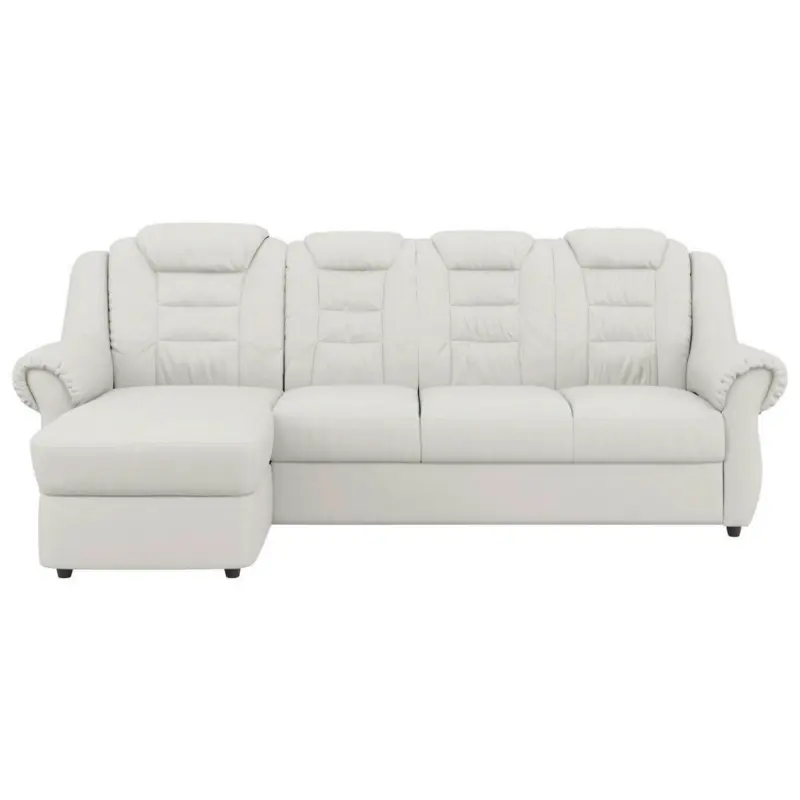 Ecksofa in Lederlook Weiß
