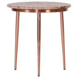 Beistelltisch in Metall, Stein 53/53/60 cm